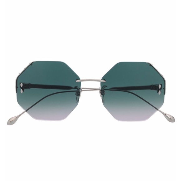 Isabel Marent Green octagonal sunglasses with gradient lenses - Picture 1 of 1